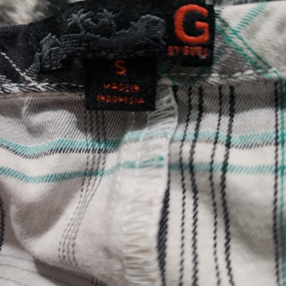 G By Guess Black,White & Teal Plaid Tube Top - Picture 5 of 6